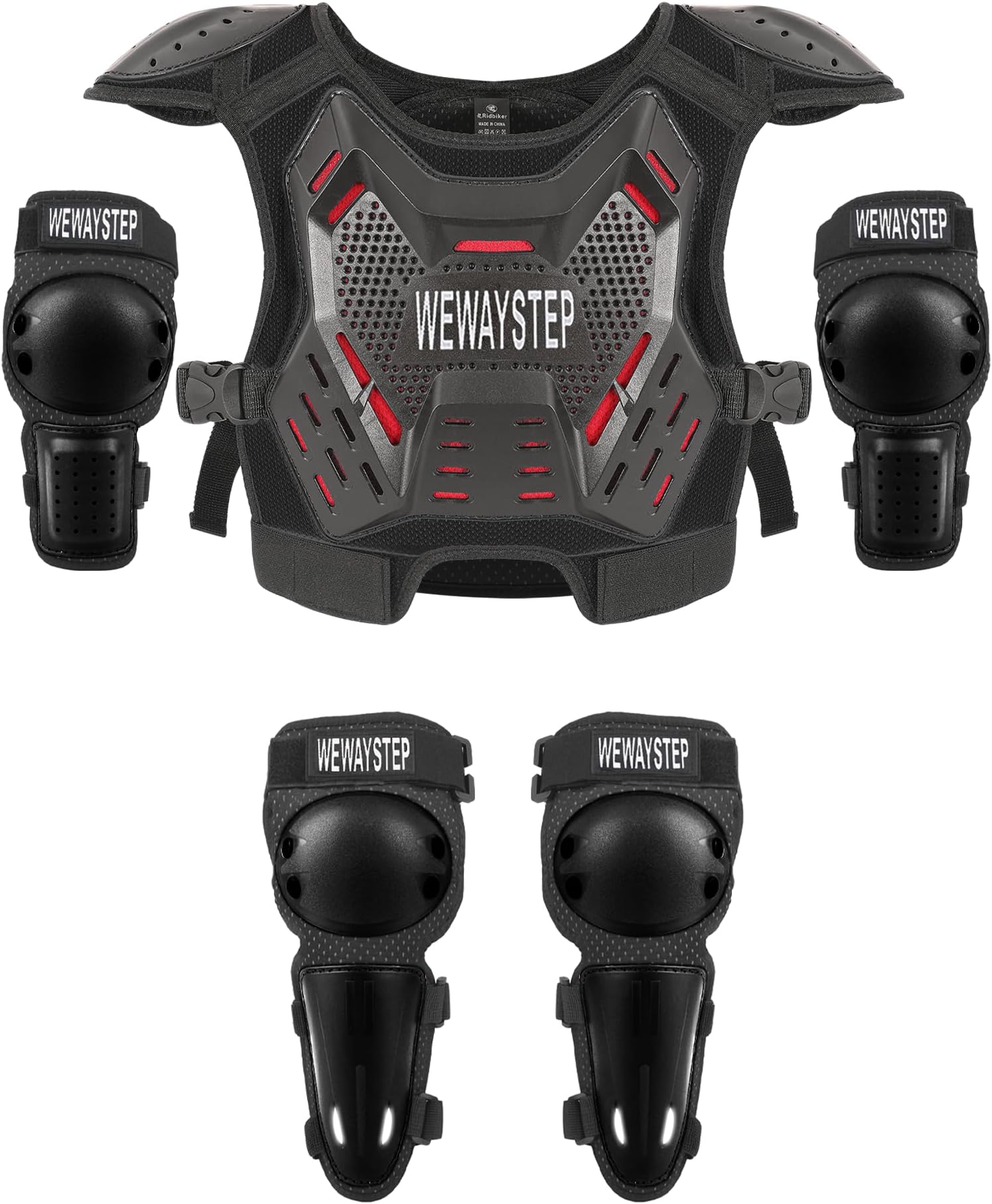 Kids Dirt Bike Gear Chest Protector Motocross Gear Motorcycle Body Armor Vest Youth Riding Gear Knee Shin Guard Elbow Pads for Cycling Ski Skateboard Skating Off-Road MTB ATV