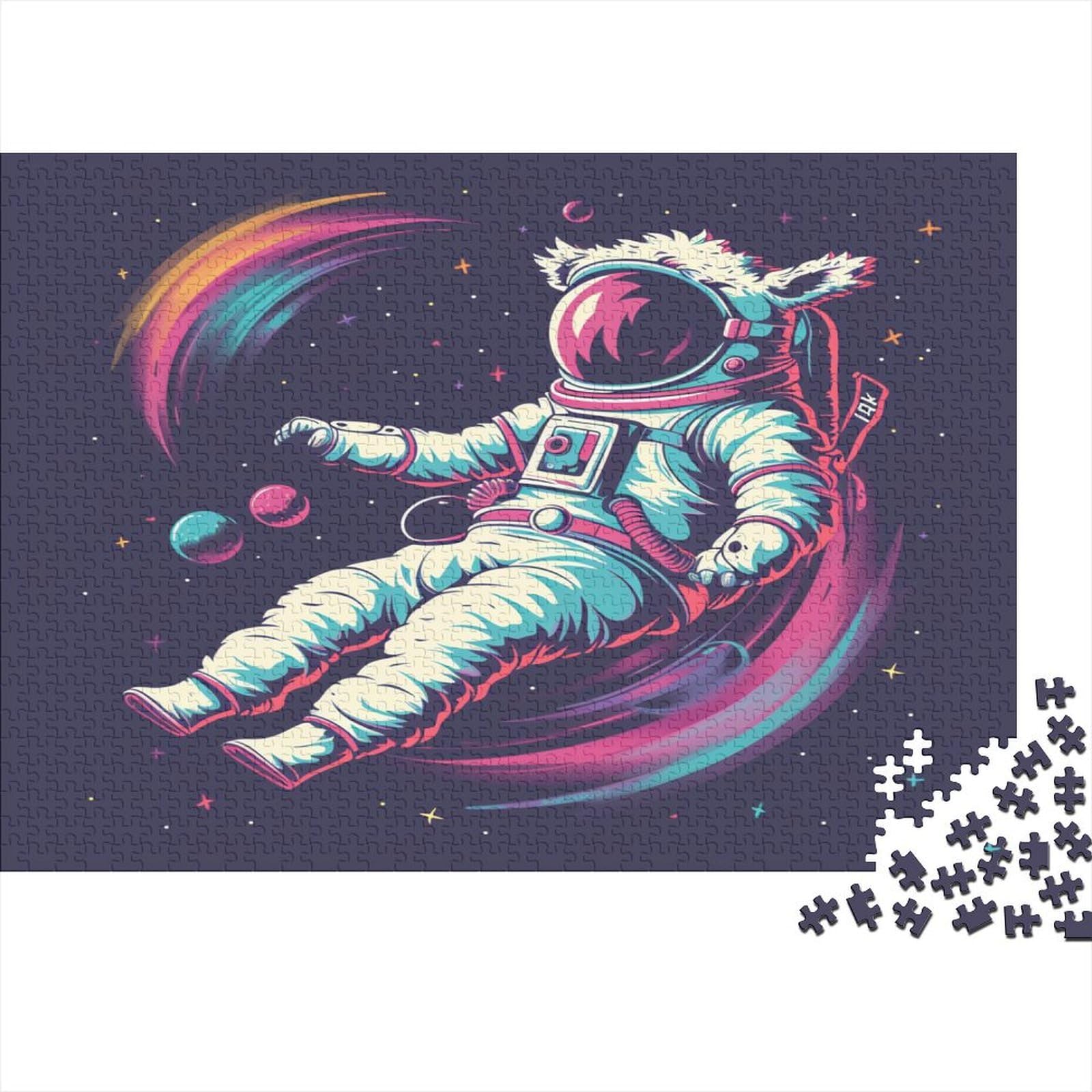 Astronaut Puzzle 1000 sztuk Puzzle Dla Dorosłych Drewniane Puzzle Gra Edukacyjna Dla Dorosłych Wyzwanie Zabawka Prezent Dla Wszystkich Kobiet I Mężczyzn 1000 sztuk (75 x 50 cm)