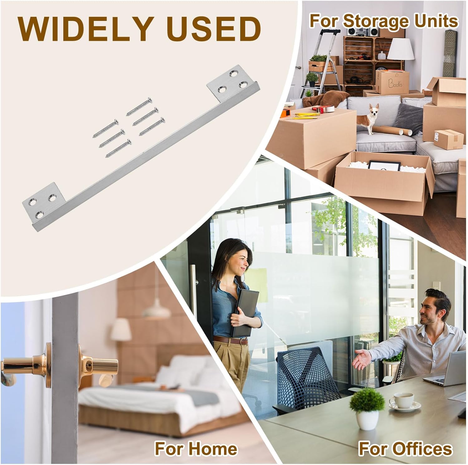 2 Pieces Door Lock Protector Plates, 7" Stainless Steel Door Lock Shield with Screws for Door and Lock Protection, Silver