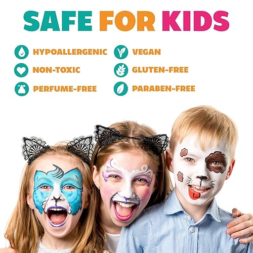 Miniatura 8 de Kraze FX Recambio de paleta de pintura facial, pintura facial magenta (0.35 onzas), hipoalergénica, no tóxica, activada por agua, suministros de