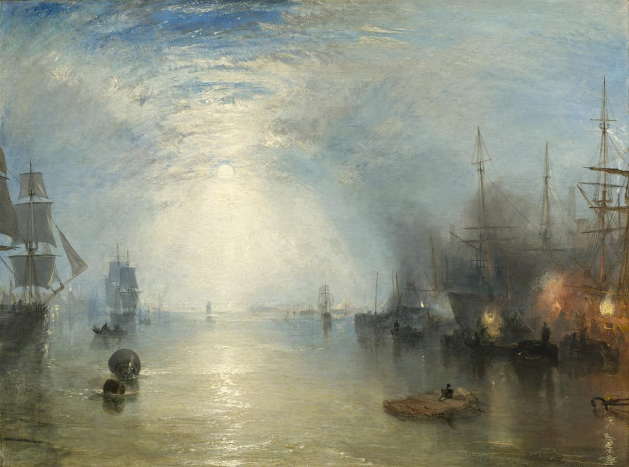 Pmefgjdpe No Frame Famous Painting Print Artwork Premium Artwork Keelmen Heaving In Coals By Moonlight By Mallord William Turner Modern Canvas For Home Decor 60X90cm