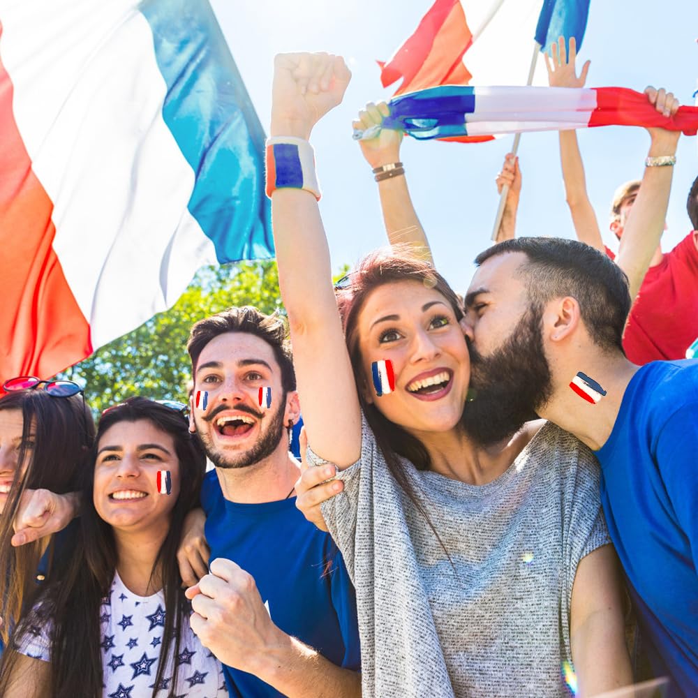 NAVESO Maquillage Bleu Blanc Rouge, 3 Stick Maquillage Bleu Blanc Rouge, Supporter France EM 2024, Crayon de Maquillage France, Kit Supporter France, Drapeau France Maquillagem pour France EM 2024