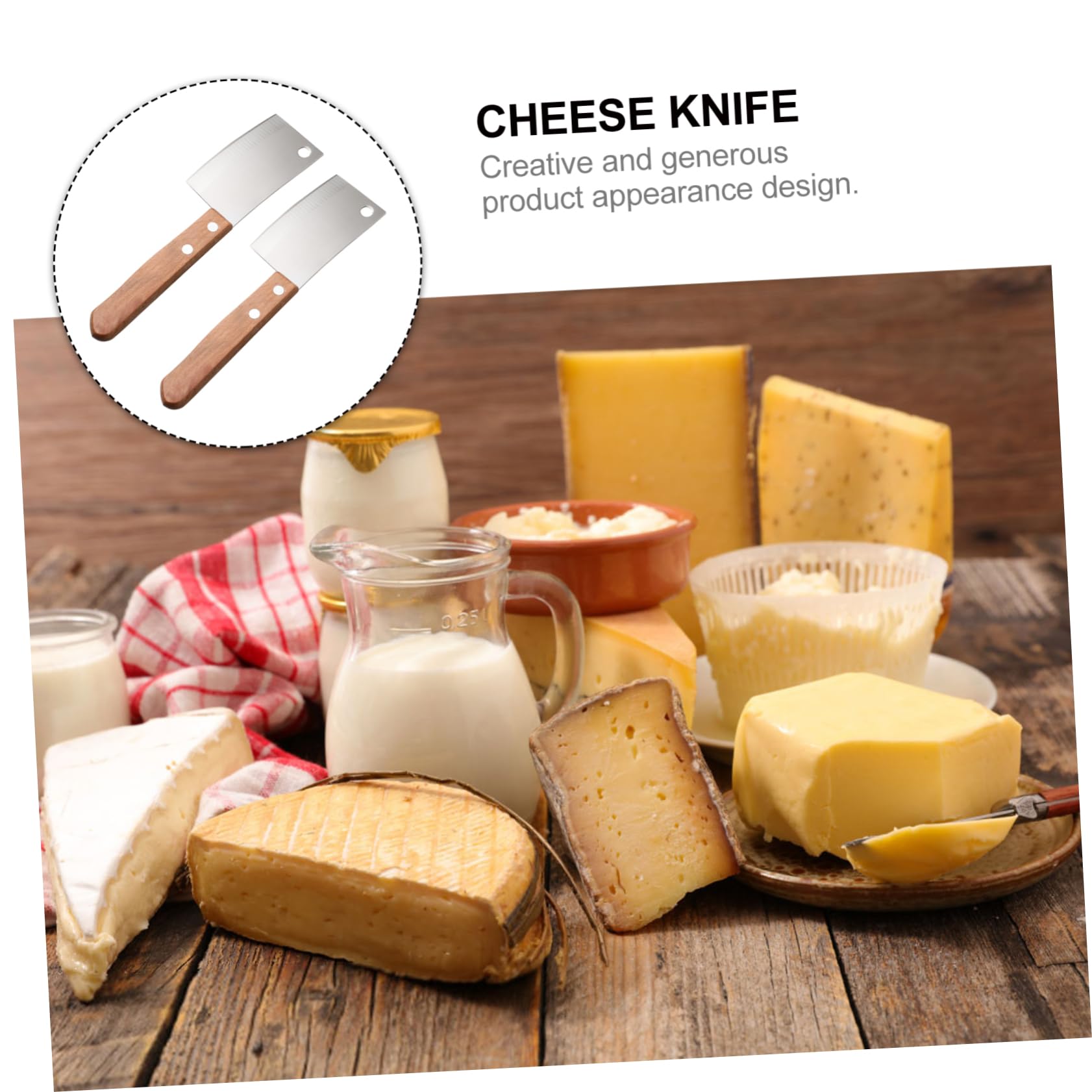 Lot de 2 Mini Couteaux Cuisine pour Pain et Fromage en Acier Inoxydable