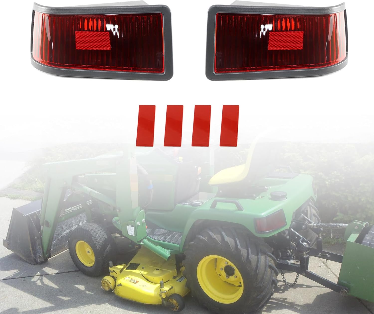 LOSTAR Pair(2) Tail Light Housing Kit Compatible with John Deere 415 425 445 455