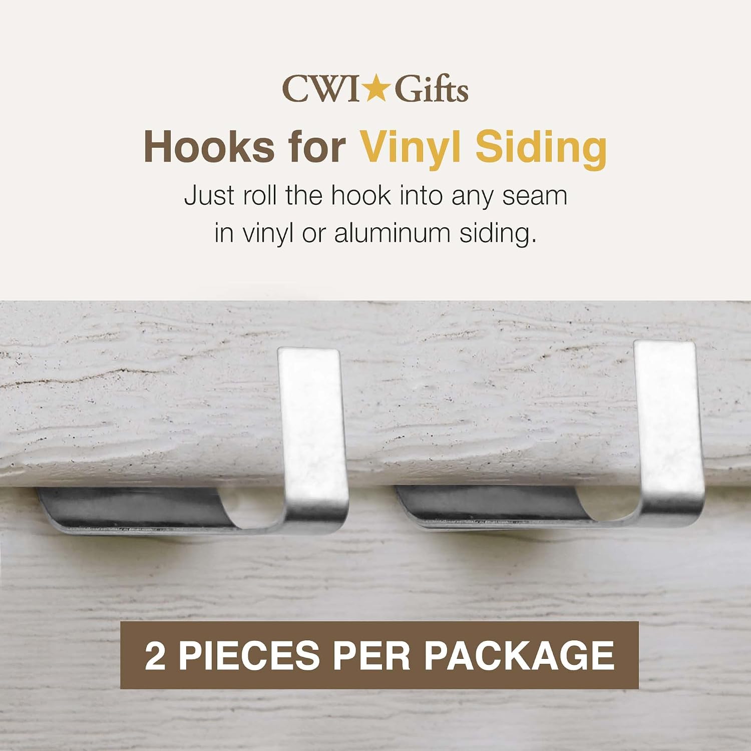 CWI Gifts 1.5" Low Profile No Hole Hook, Gray