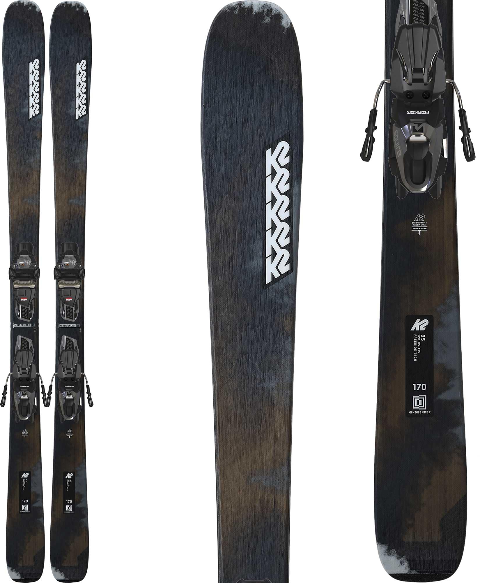 Amazon.com : K2 Mindbender 85 Skis w/ Quikclik Bindings, 156