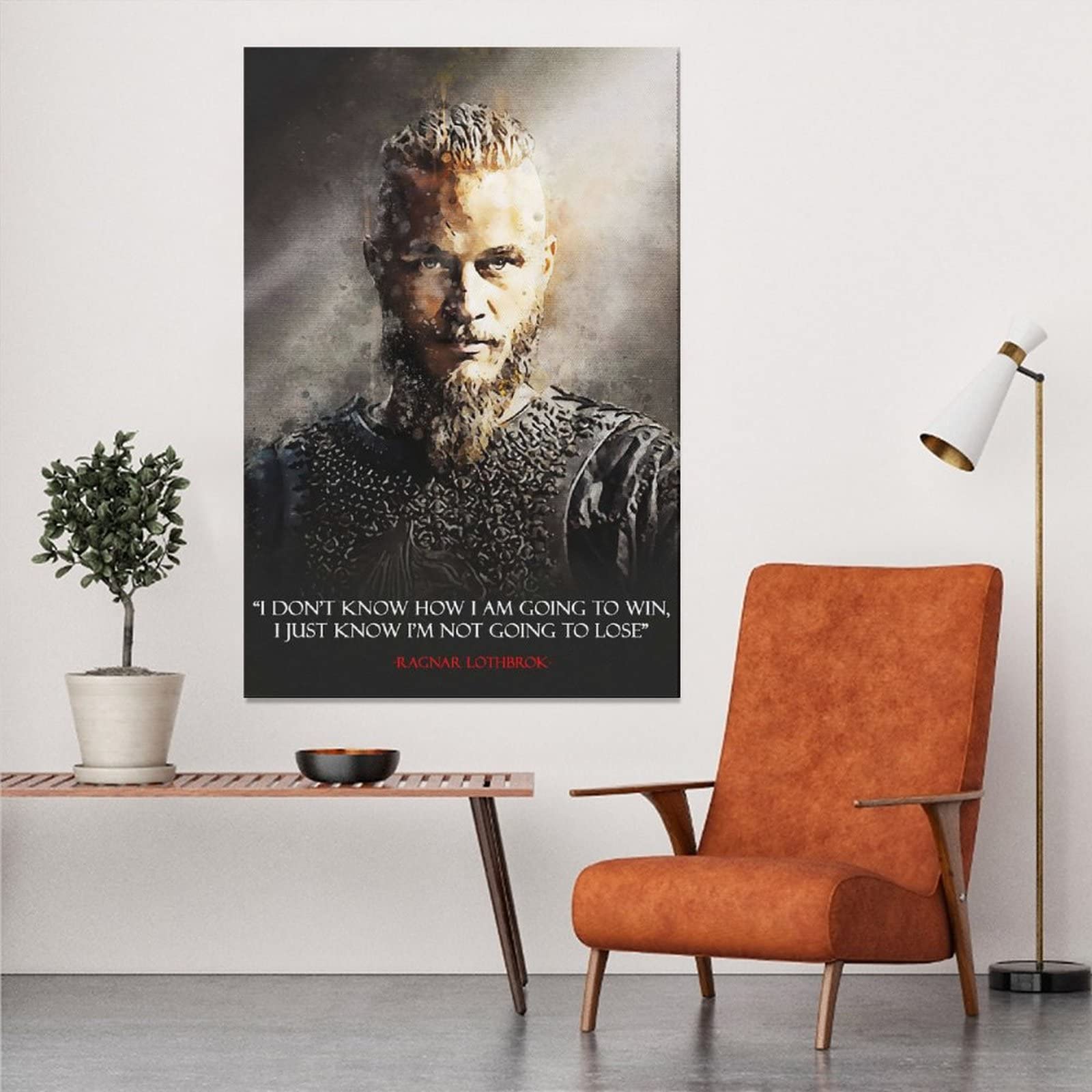 Vikings Ragnar Lothbrok Impression sur toile sans cadre 50 x 75 cm