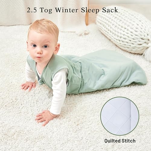 Miniatura 3 de Winter Sleep Sack 0-6 Months 2.5 Tog Sleep Sack Quilted 100% Cotton 2-Way Zipper Unisex Baby Sleep Sack Warm Newborn Sleep Sack 0-3 Months Infant
