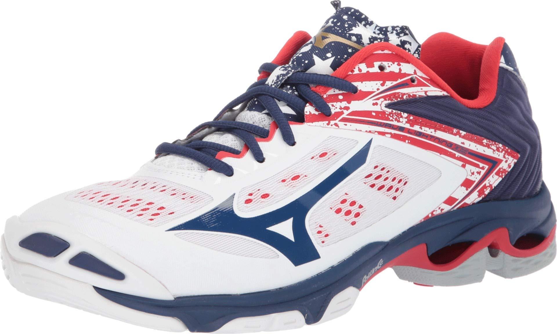 Mizuno Wave Lightning Z5 mens Indoor Court Shoe 52.5 EU Stars & Stripes