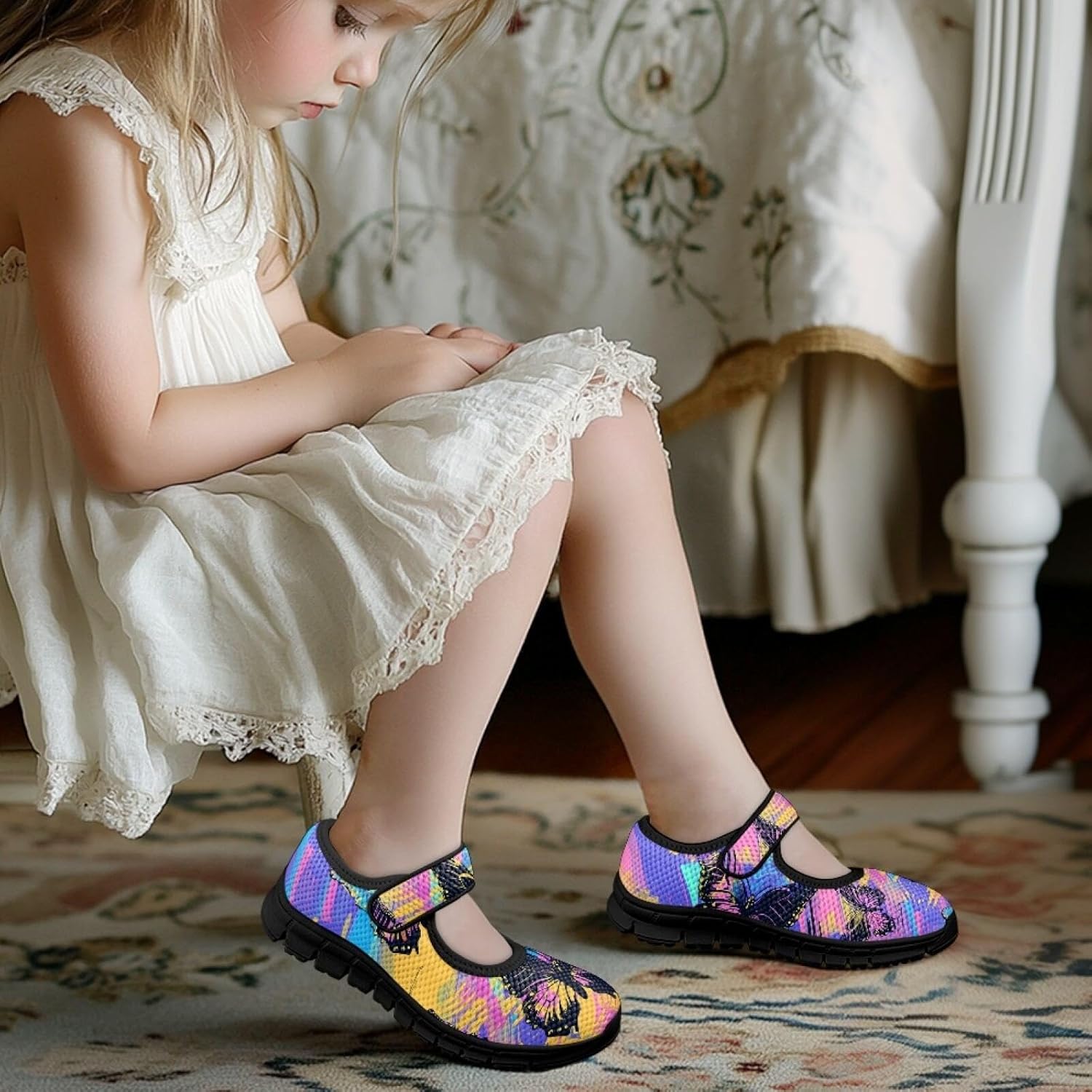 Kids Barefoot Shoes with Hook Loop Cute Butterfly Graphic Soft and Flexible Sneakers Safe Walking School Slip-On Shoes Ballet Casual Daily Sport Footwear Indoor Sandals 2025
