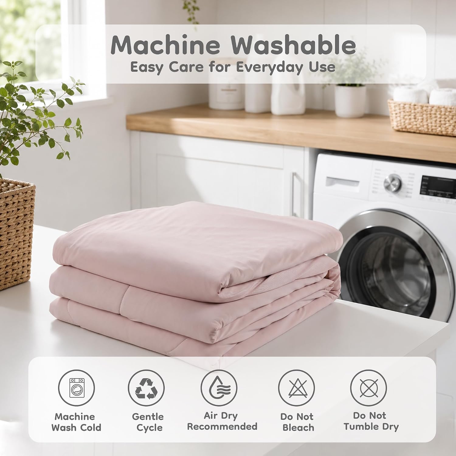 LaffyLo Cooling Blanket for Hot Sleepers, Lightweight Summer Quilt with Breathable Reversible Fabric for Bed, Couch, Dorm and Travel, Machine Washable, Queen Size 90"x90", Ice Pink & Light Grey