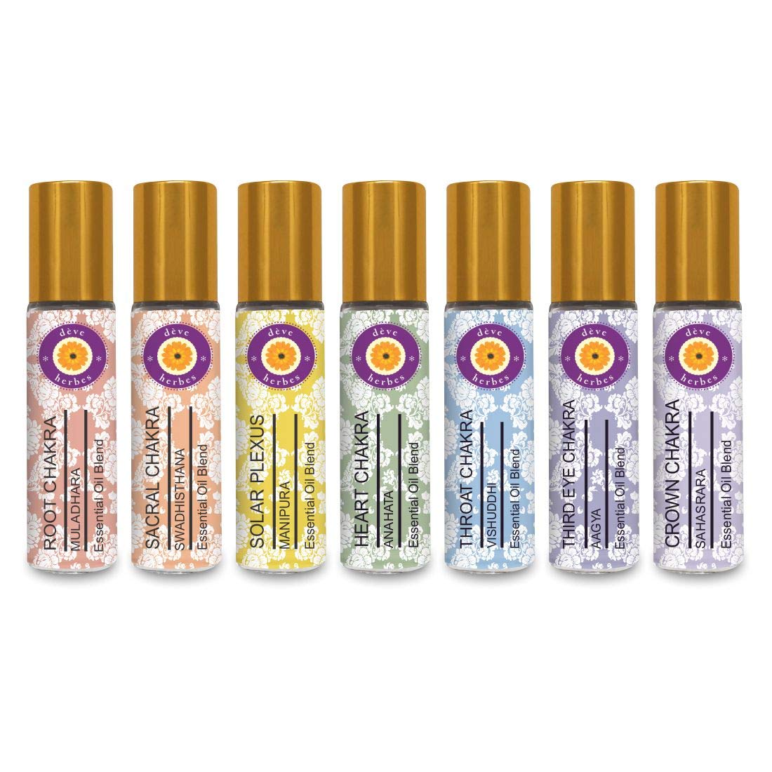 Deve Herbes 7 Chakra Natürlich Ätherische Öle Kit, 8ml (0,27) (jeweils)