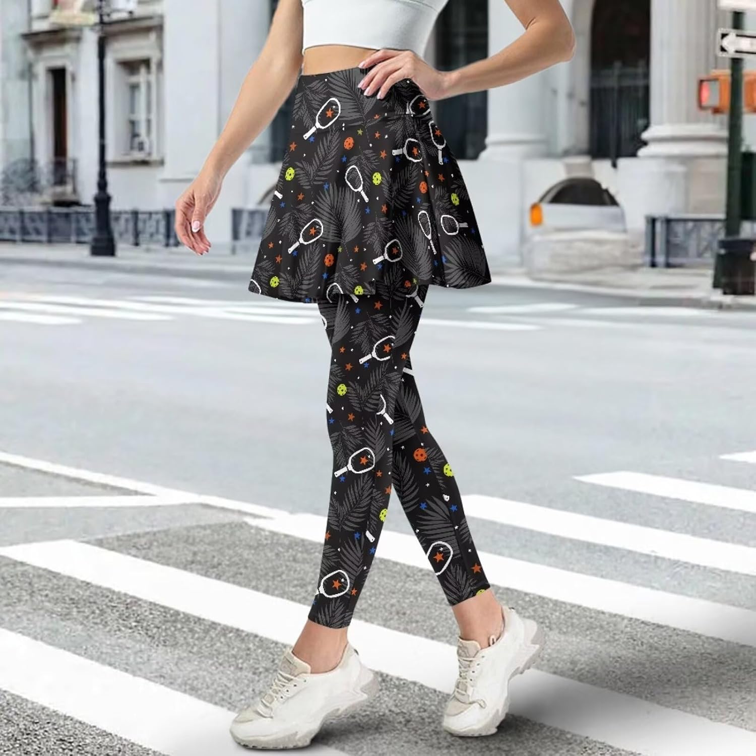 Tennis Skirted Leggings for Women Soft High Waist Leggings Athletic Skirt Tummy Control Leggings Skirt XS-3XL