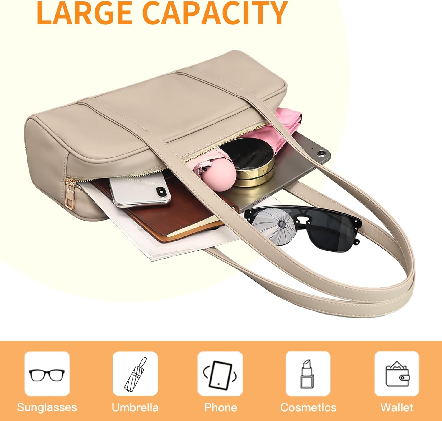 Swing Zip Shoulder Bag for Women Vegan Leather Small Handbags with Zipper - Image 7