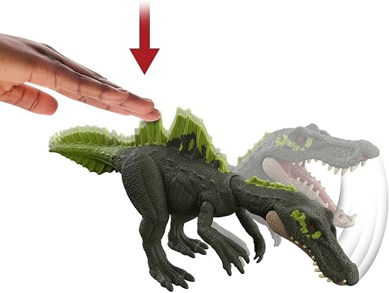 Jurassic World Dominion Roar Strikers Ichthyovenator Dinosaur Action Figure, Roaring Sound, Chomp Attack, Physical and Digital Play, 4 Years and Up