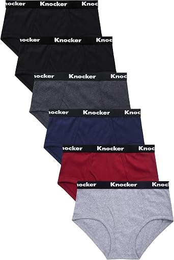 Knocker Mens Cotton Brief with Comfortable Waistband, Pack of 6