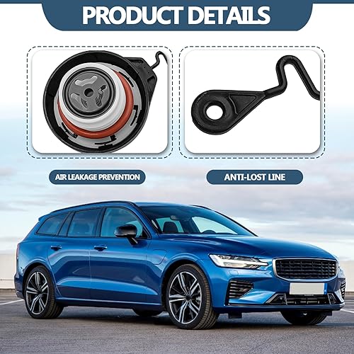 Miniatura 3 de Tapa de llenado de combustible compatible con Volvo V70 S60 XC90 S80 XC60 V60. Cubierta del tanque de combustible de aceite de automóvil Reemplazar