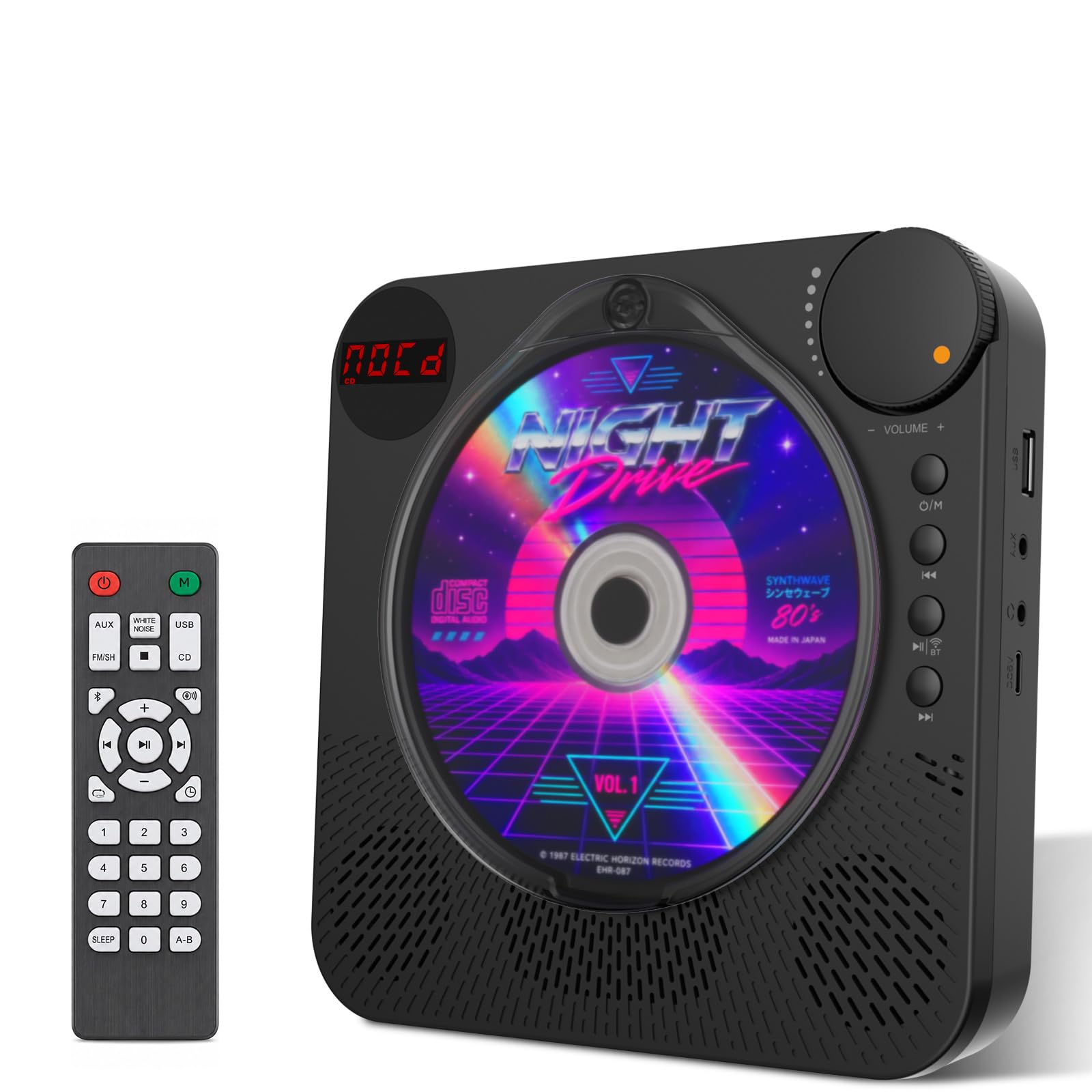 Portable CD Player with Bluetooth 5.4 for Daily Home Use & Gift,Exercise | Desktop CD Players with HiFi Speakers, LED Display, Remote Control, Charging Cable, Timer, FM Radio, USB, AUX, Headphone Jack-image-43