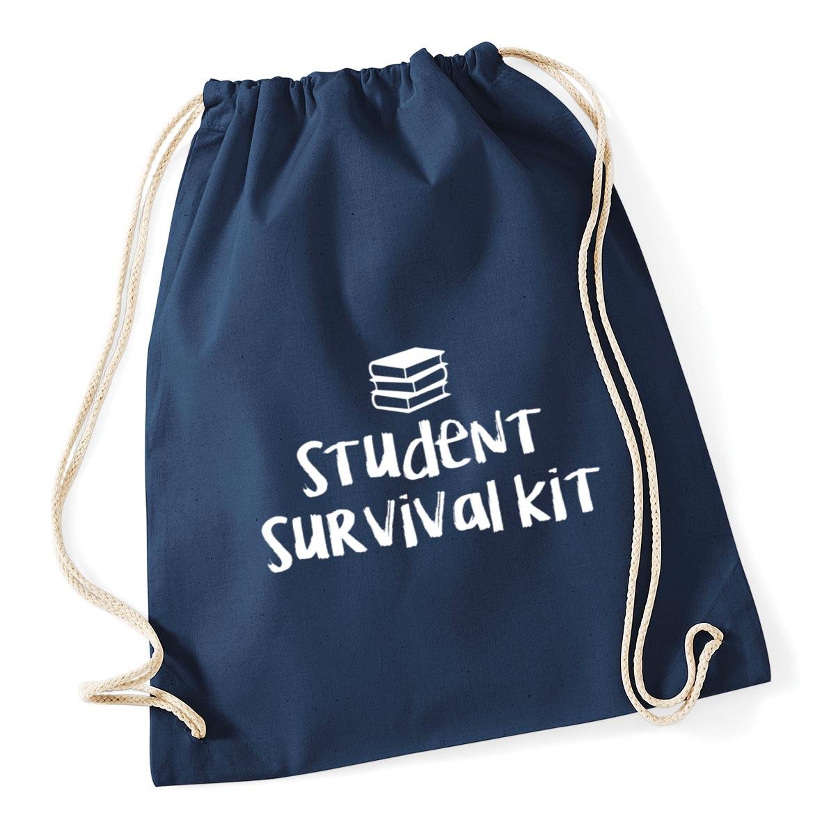Hippowarehouse Student survival kit Drawstring Cotton School Gym Kid Bag Sack 37cm x 46cm, 12 litres