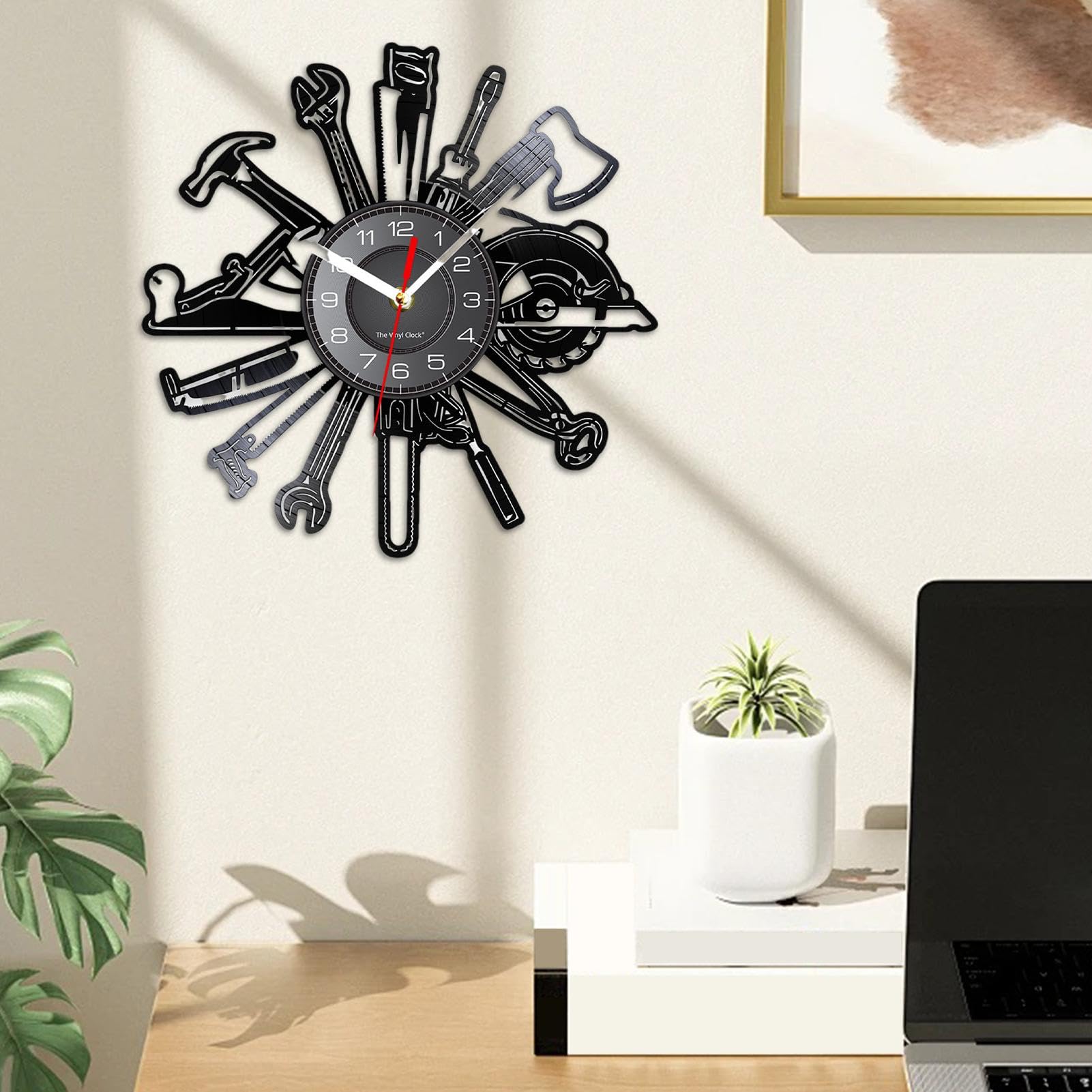 Amazon.co.jp: Garage Wall Clock - 現代的な壁の装飾、ユニークな壁