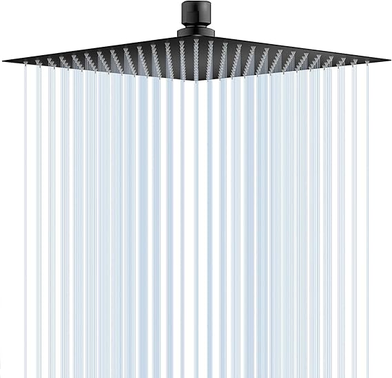 DLLCCM Square Rainfall Shower Head 12 Inch with High Pressure