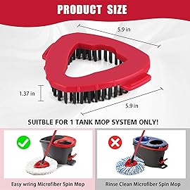 1 Pack Scrub Brush Replacement Head for O Cedar EasyWrin Spin Mop 1 Tank System, Spin Mop Replace Head Base, Shower Floor Scrubber, Hard Bristle Cleaning Brush for Bathroom Kitchen Wall Tile