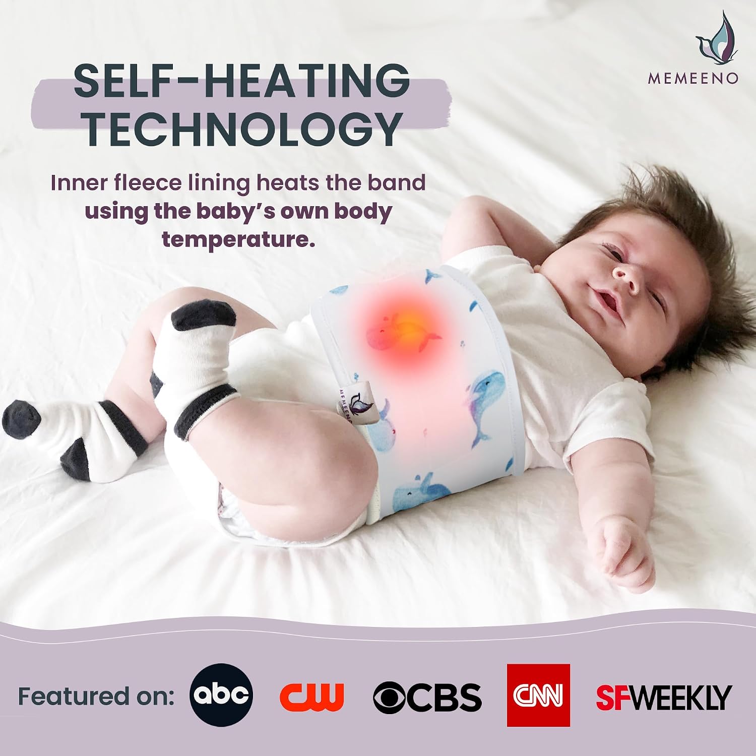 Colic & Gas Relief Baby Belly Band - Ceta (Whale)