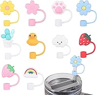 Vista 1 de Funda de popote de silicona para Stanley Cup, 10 unidades, puntas de popote reutilizables de 0.394 pulgadas (0.394 in), accesorios Stanley a prueba