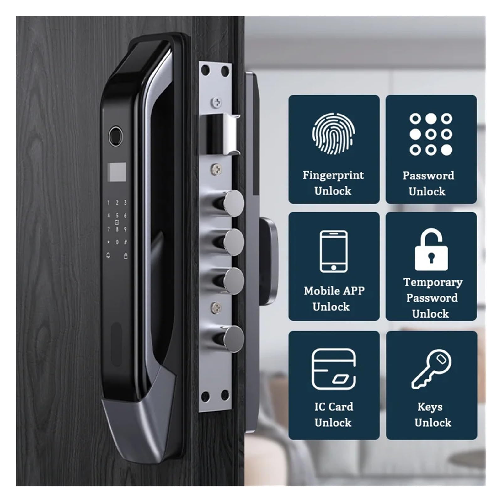 Serratura Smart, Serrature Elettroniche Con Password Digitale APP Il Telecomando Sblocca La Serratura Automatica Intellinte Con Impronta Digitale Con Fotocamera ,Smart Lock Facile da Installare(K1P-Br