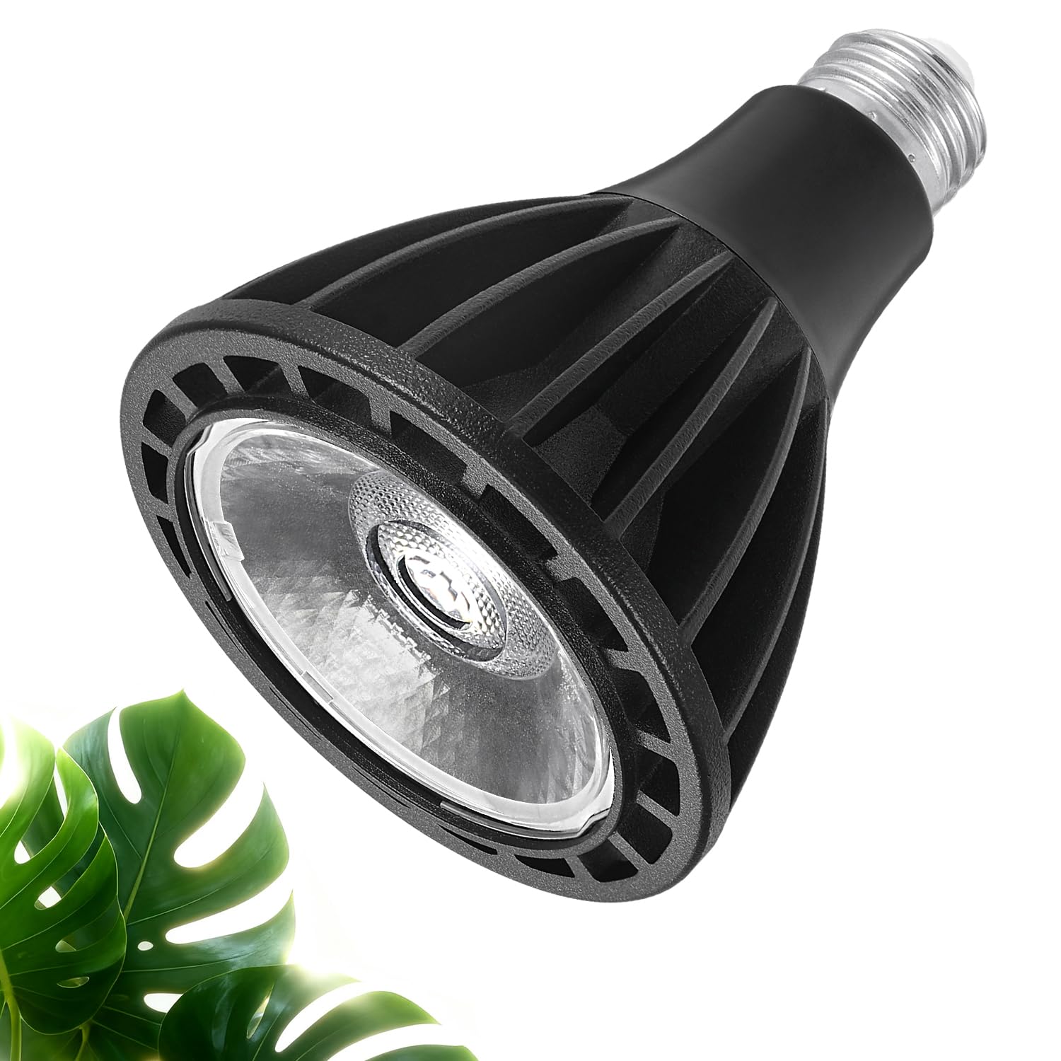 18W LED 植物育成ライト、E26ソケット、フルスペクトル 5800K、高CRI 95、昼光色、省エネ、長寿命、ブラックシェル、屋内植物の播種と成長用