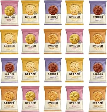 20 x Borders Biscuits Mini Mixed Flavour Cookies Assortment - Contains 4 Flavours