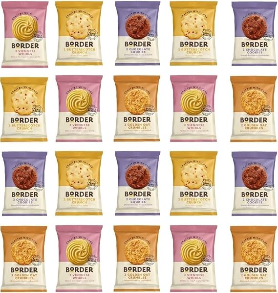 20 x Borders Biscuits Mini Mixed Flavour Cookies Assortment - Contains 4 Flavours