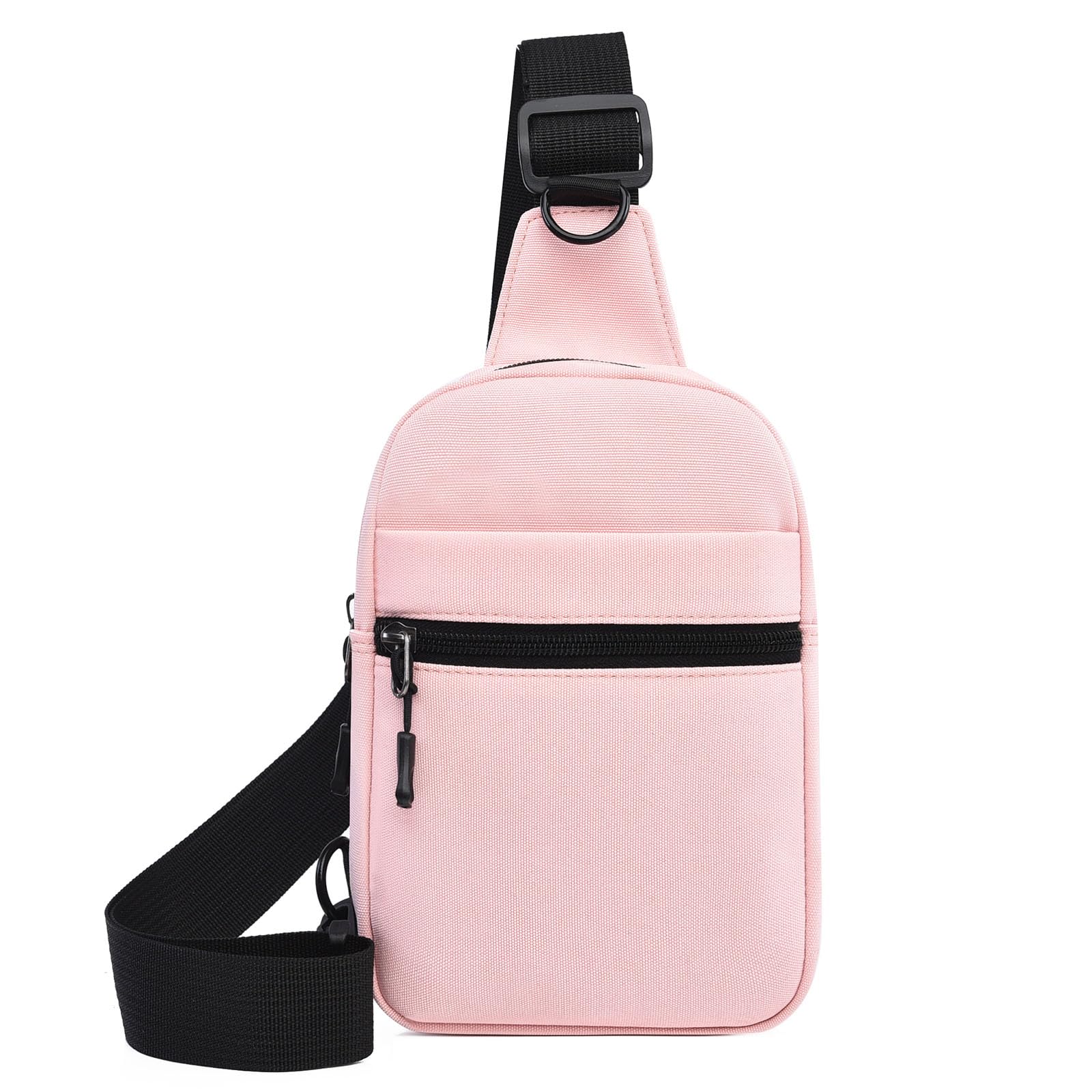 Mini Sling Bag for Women Men, Pink Small Crossbody Chest Bag with Adjustable Switchable S…