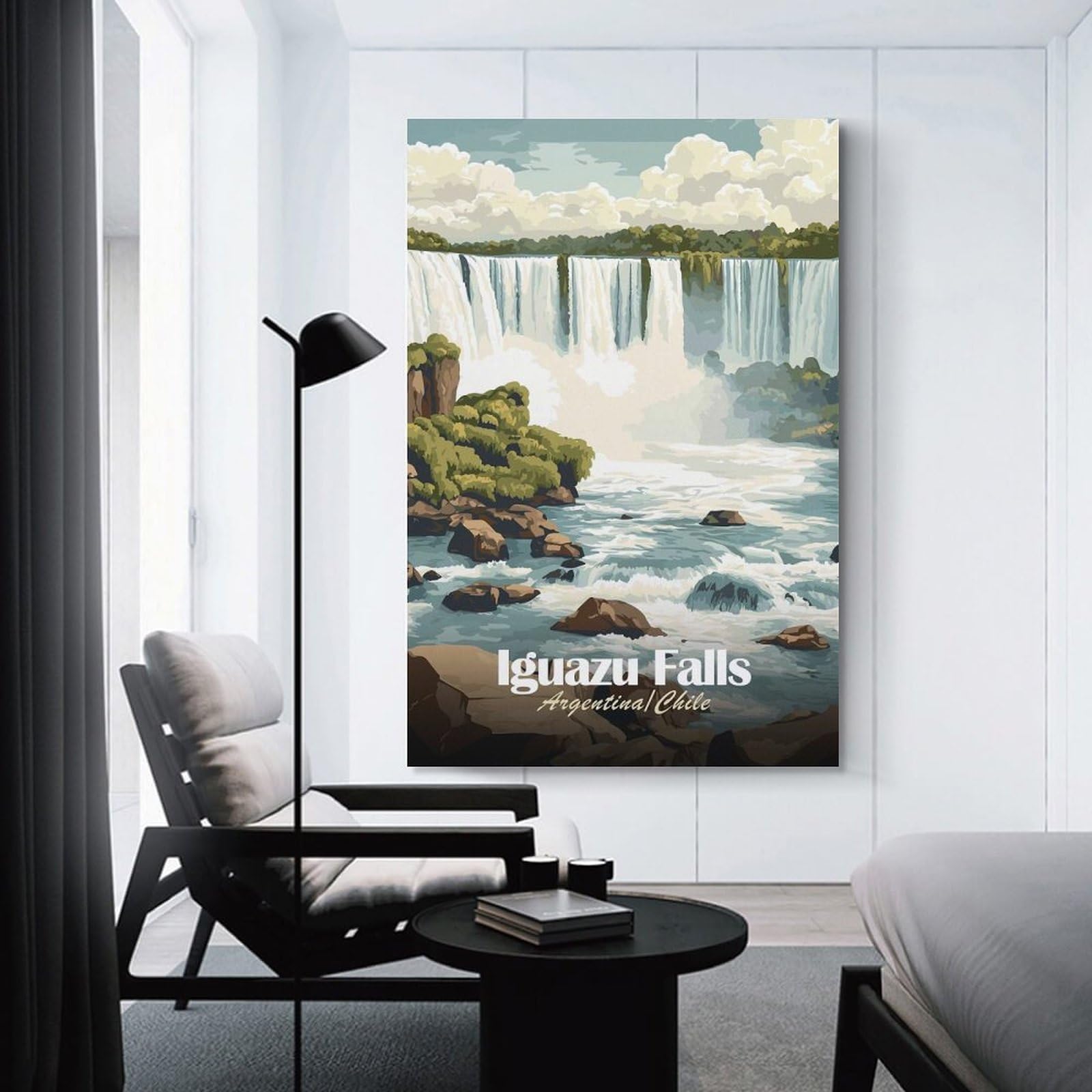 Junmoney Iguazu Falls, ArgentinaChile Wall Art Print 24x36inch(60x90cm), for Hallway, Entryway Or Landing, A Neat Decor Update for Hallways, for Everyday Interiors