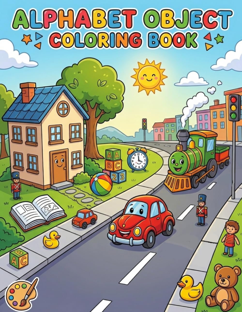 ABC Object Coloring Book for Kids Ages 1-6: Learn Alphabet Letters with Fun Everyday Objects from A to Z & Easy Coloring Pages for Preschoolers and Toddlers