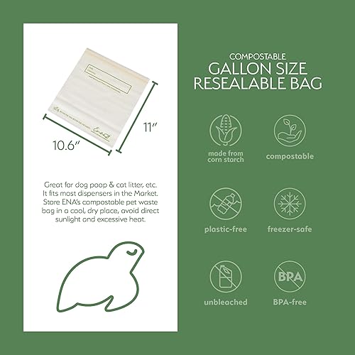 Miniatura 4 de Earth's Natural Alternative - Bolsas de almacenamiento de alimentos 100 % compostables (50 galones), bolsas ecológicas, resellables, resistentes,