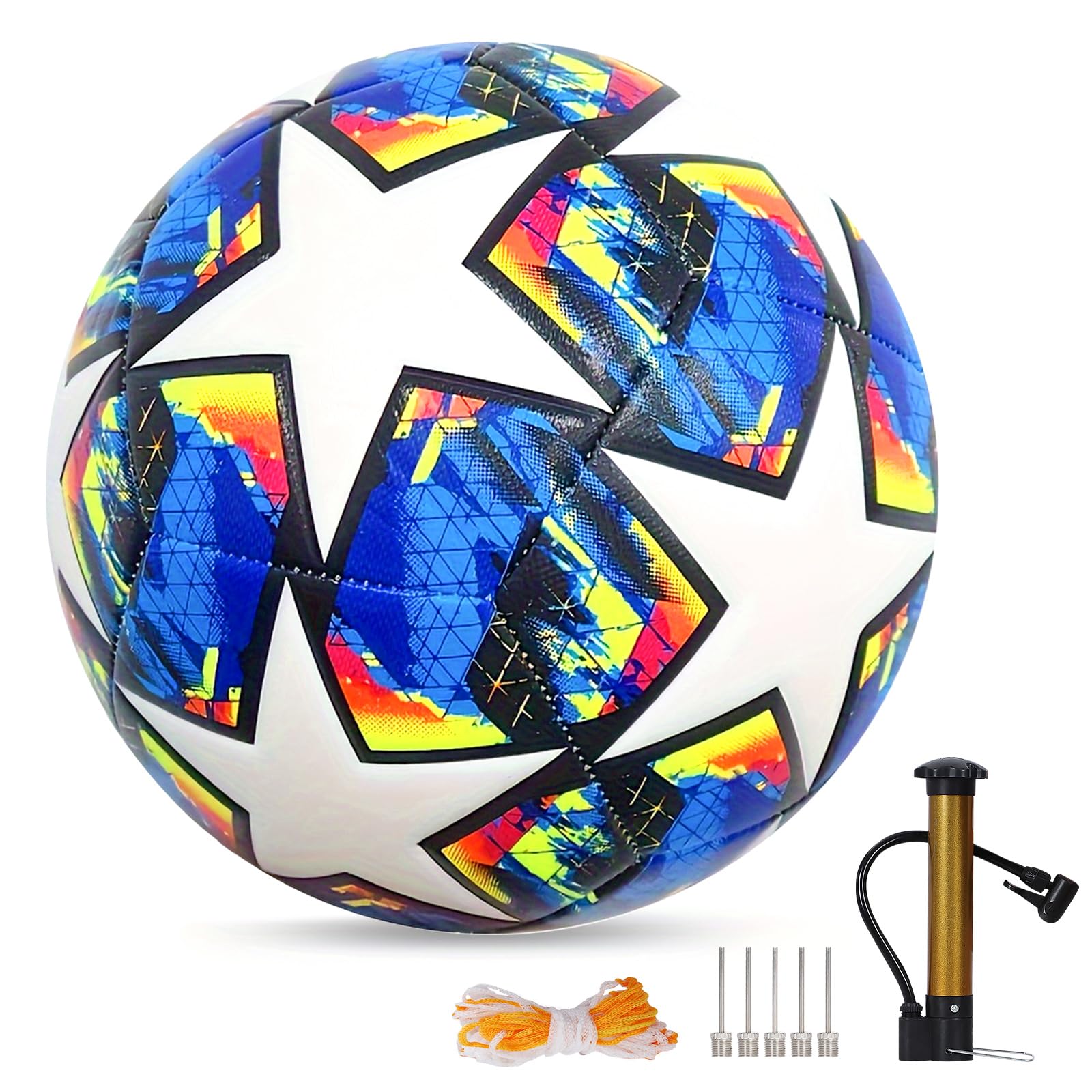 BORDEAG Ballon De Foot: Ballon De Football, Ballons Foot Taille 5, Ballon De Football Incurvé avec avec Pompe De Ballon, Aiguilles, Sac en Filet Our Fan De Football, Entraîneur, Papa, Anniversaire