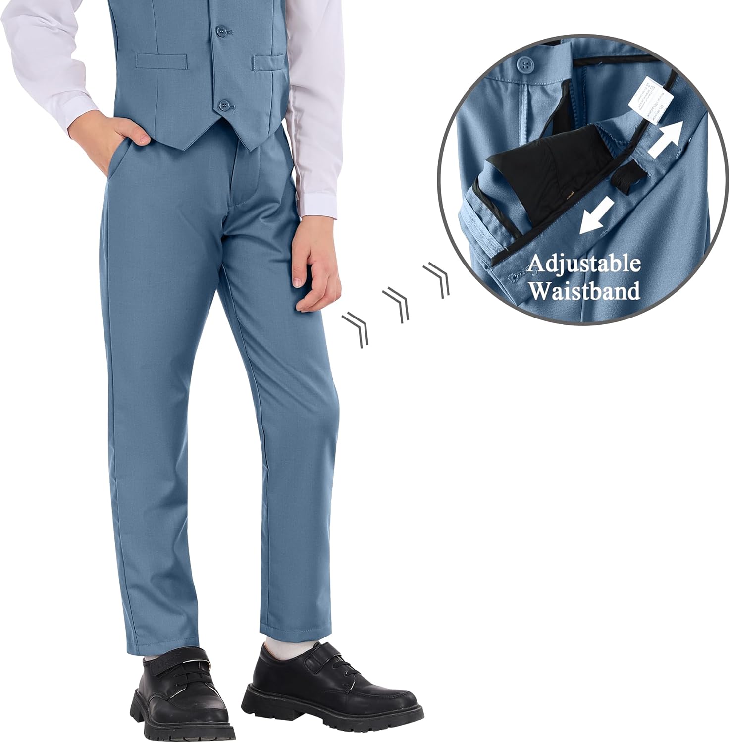 Boys Suit Slim Fit 5 Piece Suits for Kids Tuxedo Wedding Ring Bearer Outfit Boy Formal Dresswear Suit Set