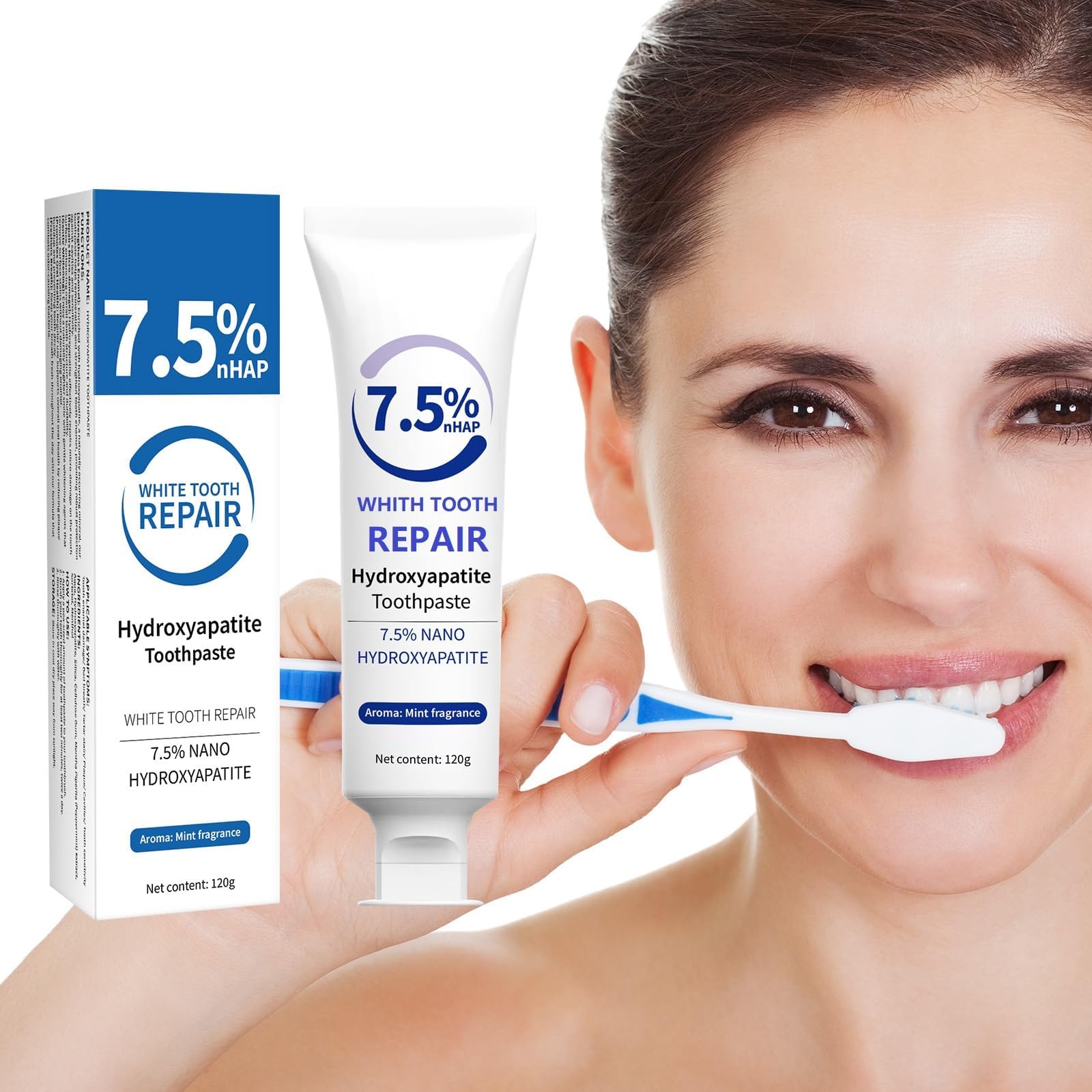 LBOYLOVE2Pcs Hydroxyapatite Toothpastes for Enamel Protection and Tooth Strengthening, Fluoride-Free Formula for Sensitive Teeth, Gentle and Effective Formula, Fresh Breath (120g/4.23oz)