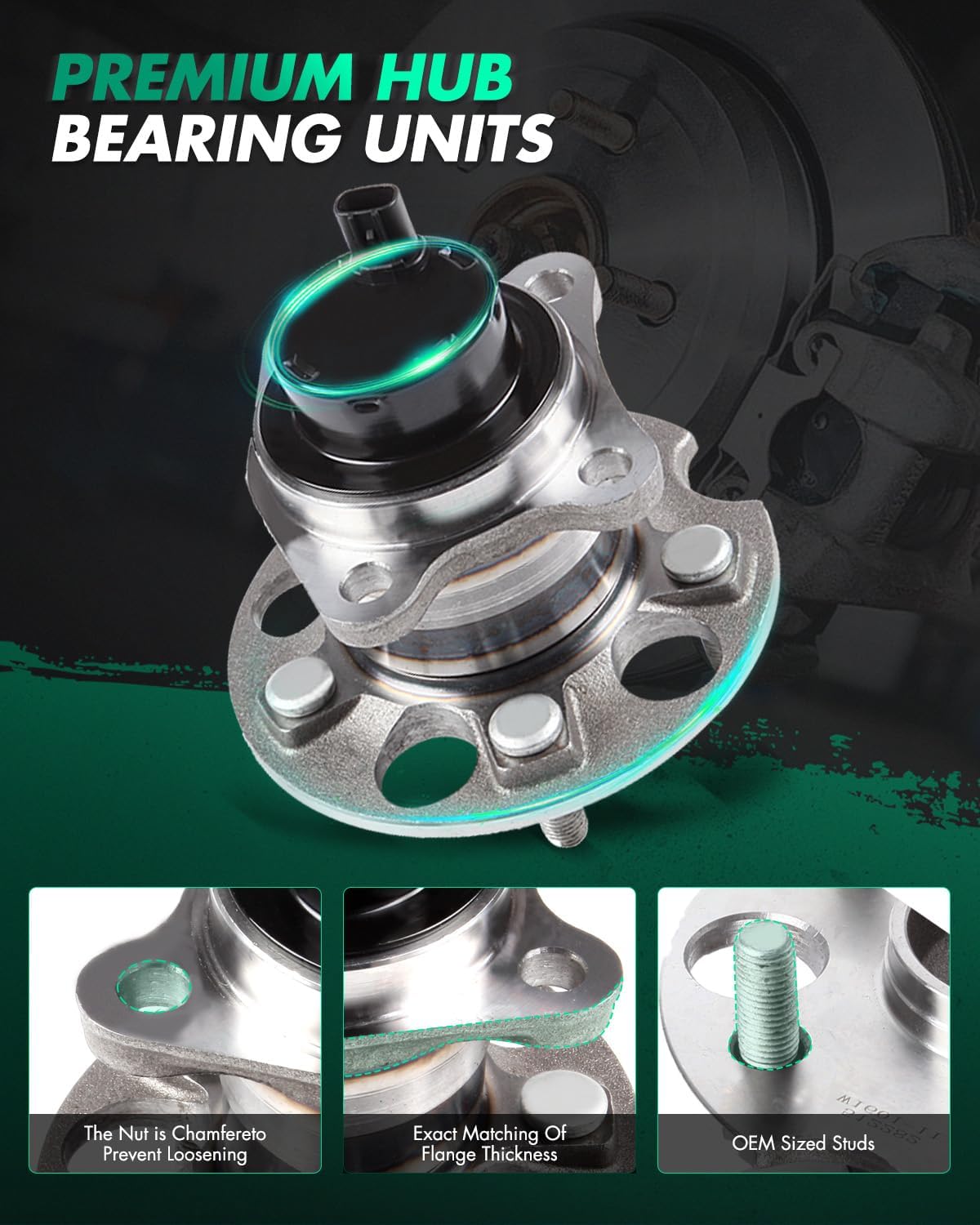 SCITOO 1 x Rear Left Wheel Bearing and Hub Assembly 2004-2006 for Lexus RX330,2007-2009 for Lexus RX350,2004-2007 for Toyota for Highlander,FWD W/ABS 5-Lug 512282 2.4L 3.3L 3.5L