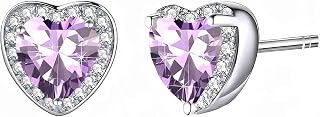 Austrian Crystal Halo Heart Stud Earrings for Women Fashion 925 Sterling Silver Hypoallergenic Jewelry