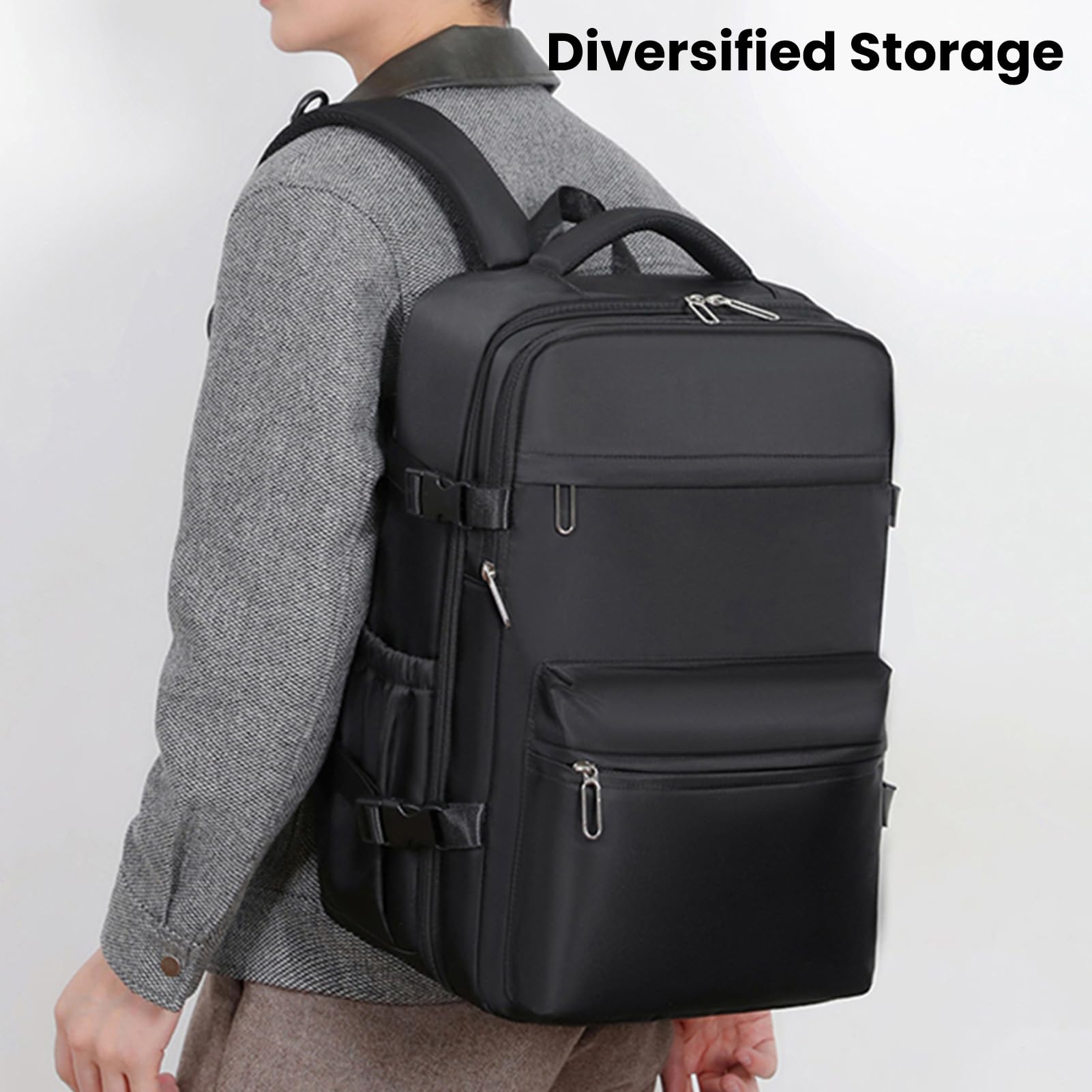 BRRNOO Aspirapolvere a Zaino 27L con Pompa, Apertura a 180 Gradi, Design
