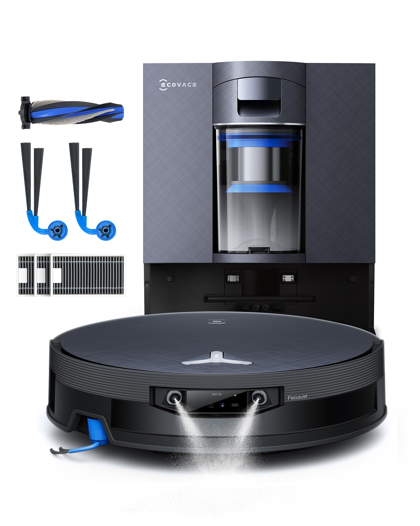 ECOVACS X12 OMNICYCLONE Care Kit Robot aspirapolvere lavapavimenti, BLAST e 22.000 Pa, FocusJet anti-macchie, PowerBoost ultrarapido, OZMO ROLLER 3.0, rullo esteso, PureCyclone 2.0