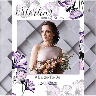 Custom Bridal Shower Photo Prop, Bridal Shower Decorations - Sizes 36x24, 48x36; Personalized Photo Booth Prop, Handmade Party Supply Photo Booth Props, Flora Photo Booth Frame