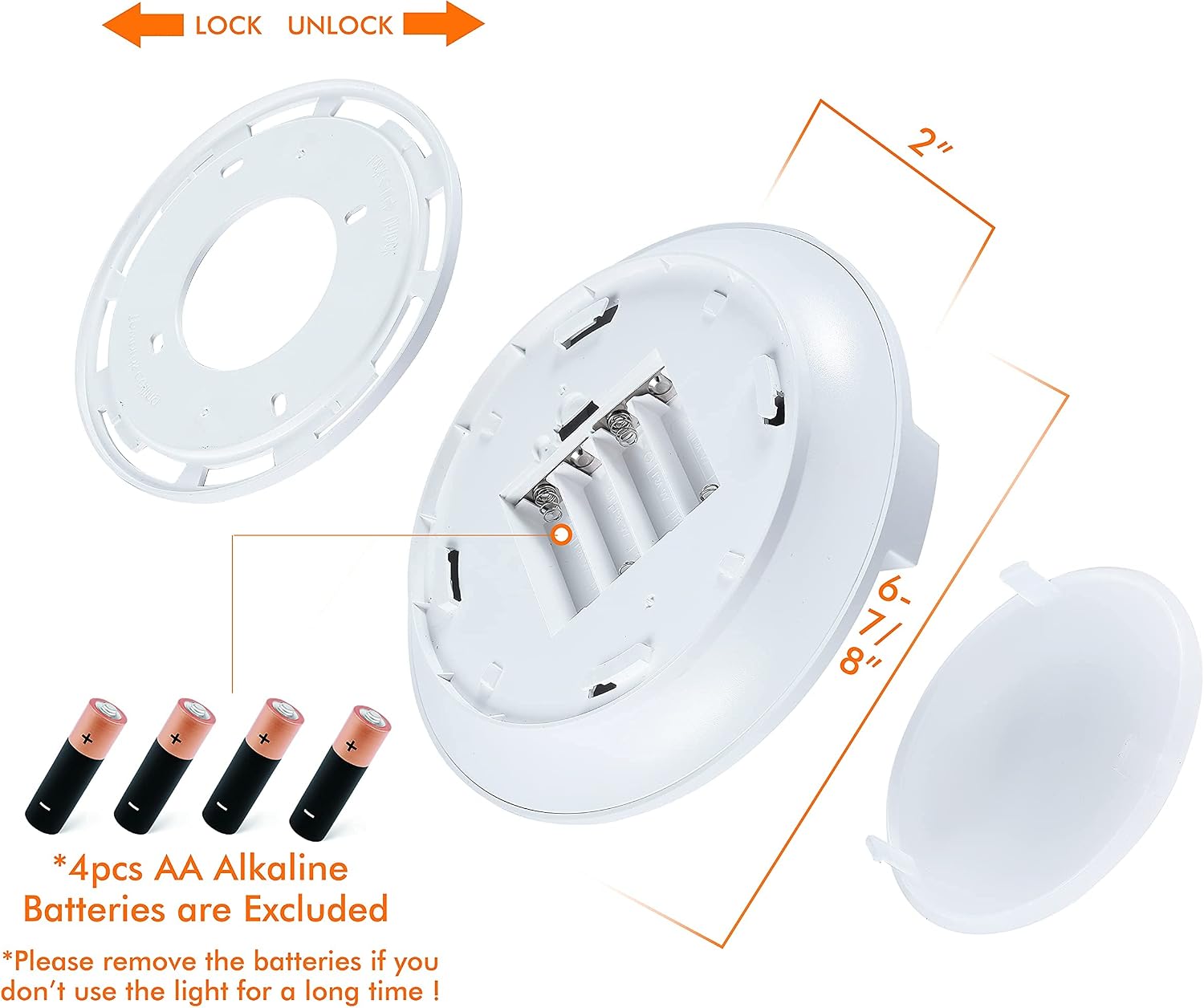 CLOUDY BAY Battery Powered Motion Sensor Ceiling Light,Battery Operated Wireless LED Light,3000K/4000K/5000K Selectable for Entrance Stairs Hallway Basement Garage Bathroom Cabinet Closet,2 Pack