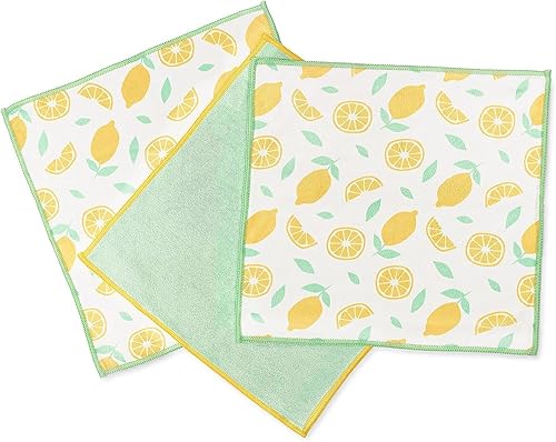 Full Circle Renew Collection - Paños de microfibra reciclados multiusos con estampado cítrico, 12.01 x 3.00 pulgadas, juego de 3