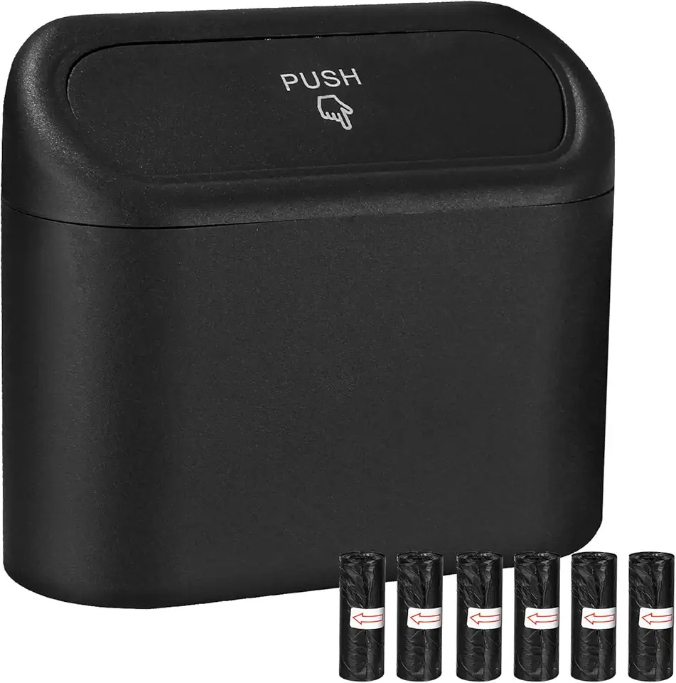 Bilpapperskorg med lock och soppåsar