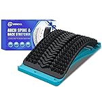 MINOLL Back Stretcher for Lower Back Pain Relief, 4 Level Adjustable Arch Lumbar Back Cracker Board, Back Cracking Device, Back Massager for Scoliosis, Spine Decompression Support - Dark Blue