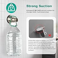 Vista 5 de Hibbent Soporte de cabezal de ducha con ventosa al vacío, soporte de cabezal de ducha extraíble, soporte de pared ajustable en altura ajustable