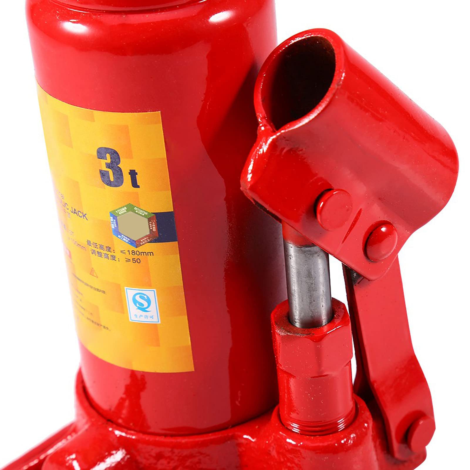 Jiawu Cric Idraulico, Cric per Bottiglia con Base Stabile con capacità 3T, Sollevatore Automobilistico con Parte Superiore Antiscivolo per Strumento di Riparazione del Veicolo